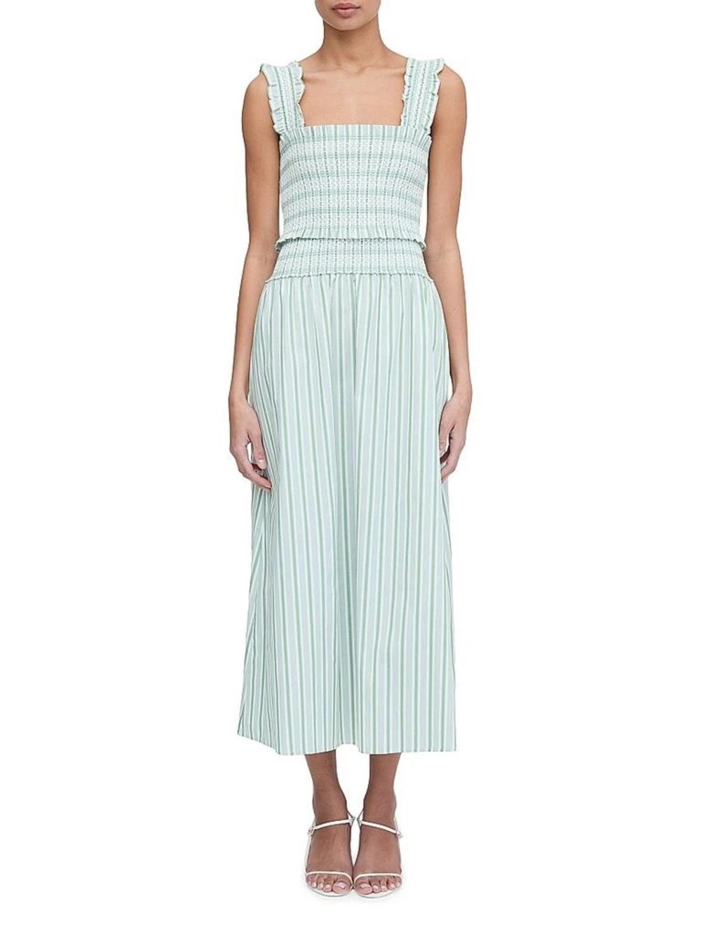 Hill House Delphine Skirt and Azalea Top Set - Apple Green Variegated Stripe XS - Picture 2 of 9